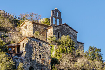 Fototapeta premium Chapel of Rochecolombe, a small village in Ardèche, France