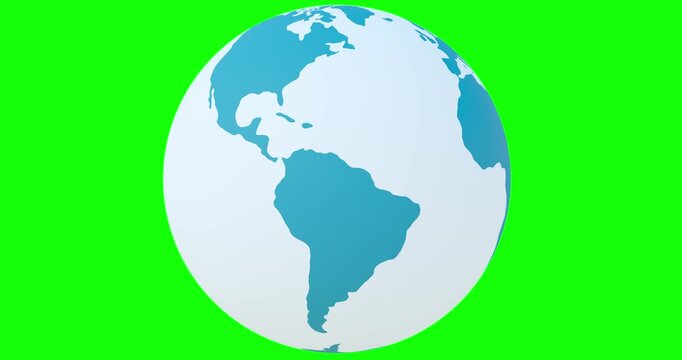 Planet Earth schematic view rotating 360 degrees footage with green screen. 3D FX animation.
