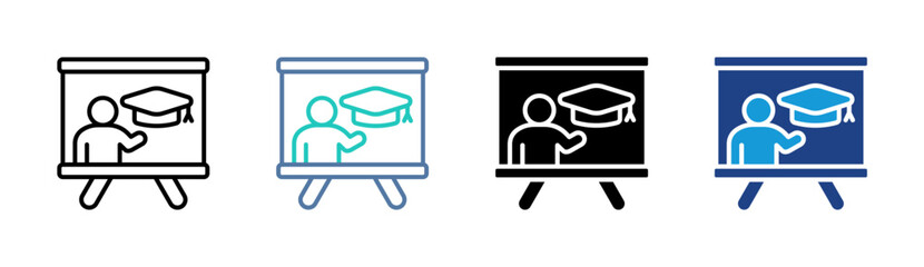 Teaching Session icon set multiple style collection