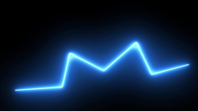 Glowing Blue Neon Line on Black Background abstract
