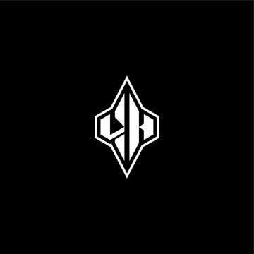 initial logo esport concept VH modern monogram gaming letter techno racing style design