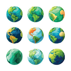 earth globes isolated on white