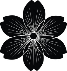 Obraz premium Floral Silhouette Collection with Hibiscus and Minimalist Garden Flower Icons