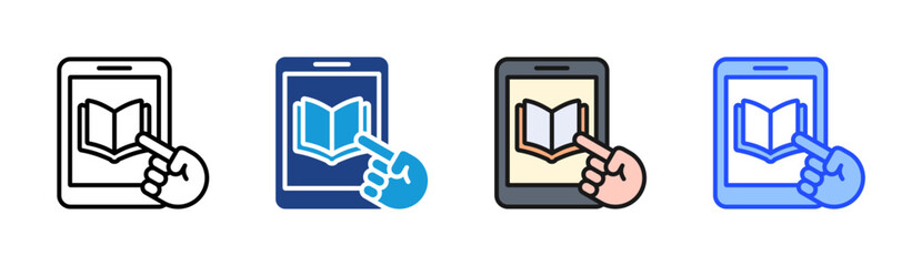 Obraz premium Interactive Learning icon set multiple style collection