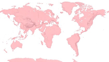 Obraz premium World Map in Pink - A Global Perspective on Geography.