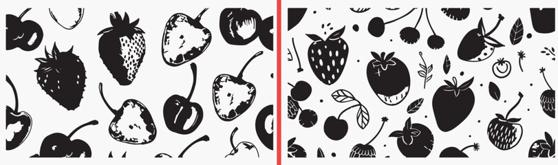 strawberry fruit illustration, berry food drawing, fresh strawberry artwork, organic berry design, hand drawn fruit clipart, sweet strawberry illustration, stock berry artwork   © Geetaroy