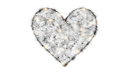 Fototapeta premium Sparkling heart shape isolated on transparent background