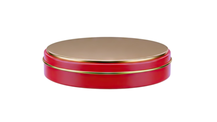 Red and Gold Round Tin Container