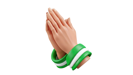 Praying Hands with Nigerian Flag Colors