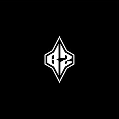 Obraz premium modern monogram gaming initial logo esport concept BZ techno racing style design letter