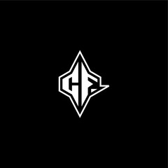 Obraz premium modern monogram gaming initial logo esport concept CF techno racing style design letter