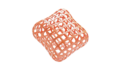 Orange Parametric Mesh Sculpture