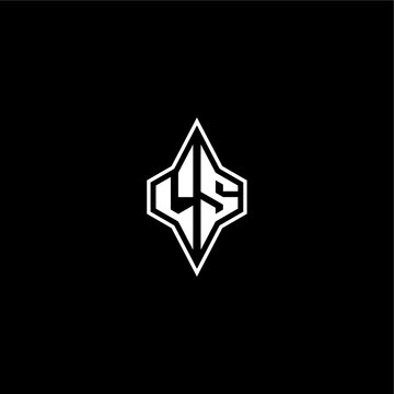 modern monogram gaming initial logo esport concept LS techno racing style design letter