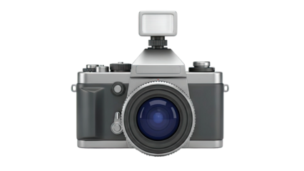 Vintage Camera with Pop-Up Flash