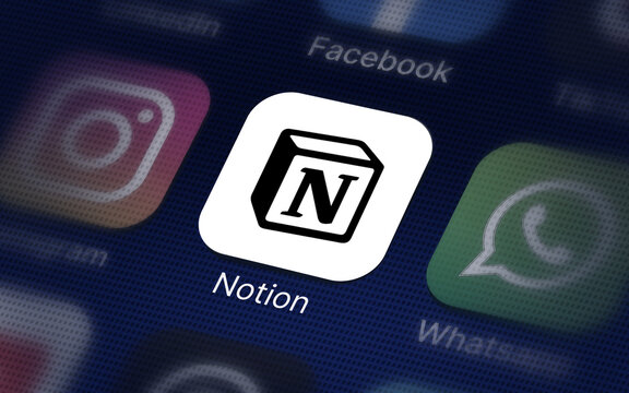 Notion Company logo on the smartphone screen