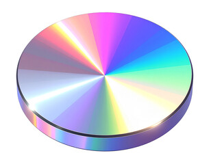 Fototapeta premium Iridescent disc with radial color gradients, circular and metallic
