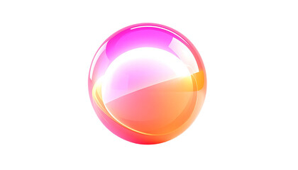 A glossy sphere gradient of pink, orange, and yellow on a black backdrop
