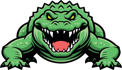 Obraz premium Aggressive Crocodile Mascot Character Vector Illustration
