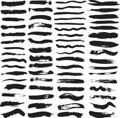 set of black silhouettes of Pencil brush illustrator download