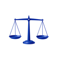 Blue Balance Scale with Empty Pans