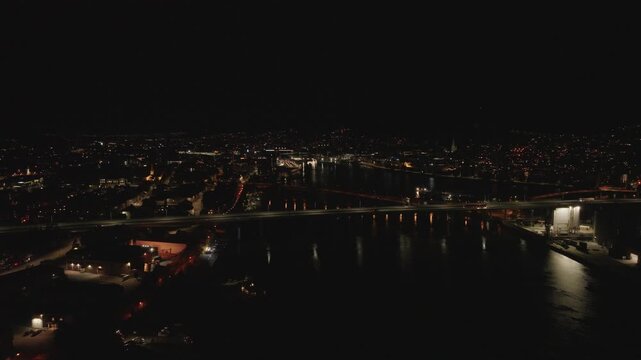 The Norwegian city of Drammen by Night