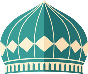 Islamic Mosque Dome Vector Illustration for Ramadan Kareem and Eid Mubarak Decorations