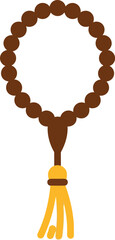 Islamic Prayer Beads Tasbih Vector Icon for Ramadan, Muslim Worship and Eid Celebration Design