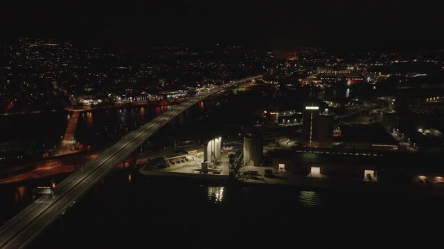 The Norwegian city of Drammen by Night