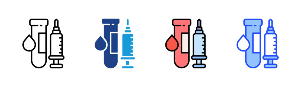 Blood Test icon set multiple style collection
