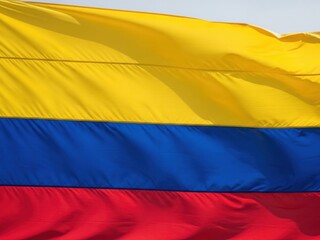 Colombia National Flag on Flagpole
