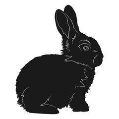 rabbit silhouette vector design for easter day eps 4