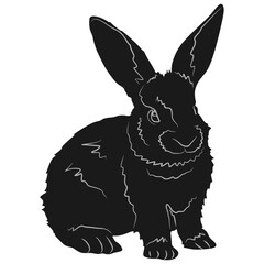 rabbit silhouette vector design for easter day eps 3