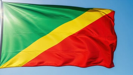 Fototapeta premium Congo National Flag on Flagpole