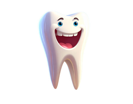 Cartoon tooth is shown with a broken root and a missing crown 
