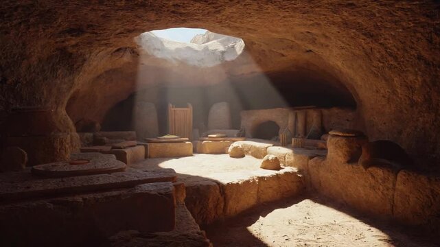 Interior of a cave house.