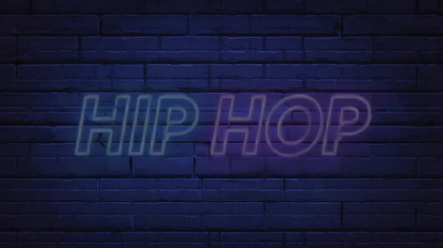 Neon sign for "hip hop".
