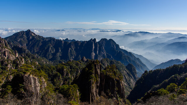 The Huangshan mountains of China