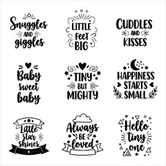 Fototapeta premium Adorable baby quotes and phrases