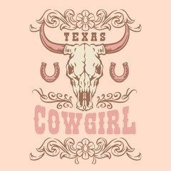 Texas cowgirl design artwork