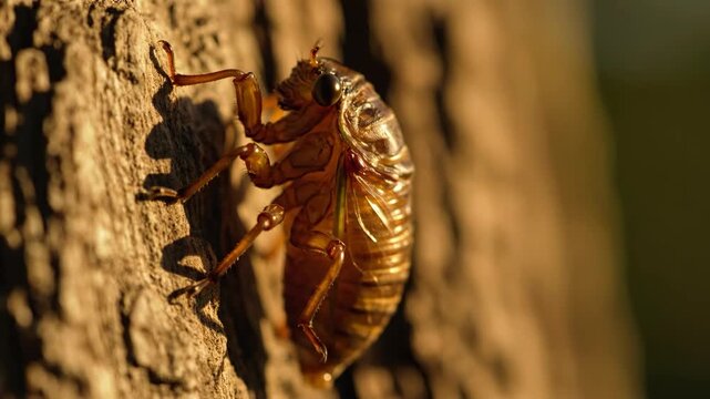 Cicada Shells Golden Goodbye Natures Empty Stage.