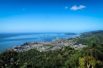 Naklejka premium Panoramic view of Port of Spain from Fort George, Trinidad