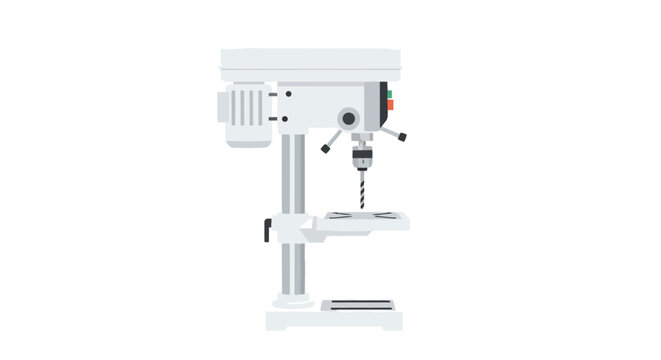 Industrial Drill Press Machine Tool Illustration