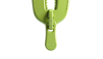 Close-up of a vibrant green zipper on a black background