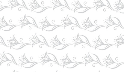 Obraz premium Delicate stylized floral pattern in light grey with organic shapes creating a seamless decorative background