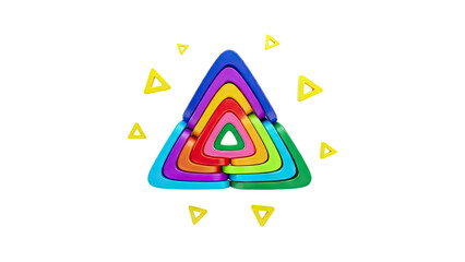 Stacked Rainbow Triangles and Yellow Triangles
