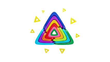 Stacked Rainbow Triangles and Yellow Triangles