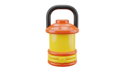 Yellow and Orange Lantern with Black Handle