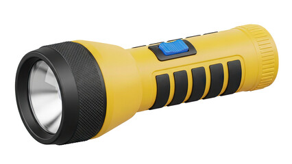 Yellow Flashlight with Blue Button