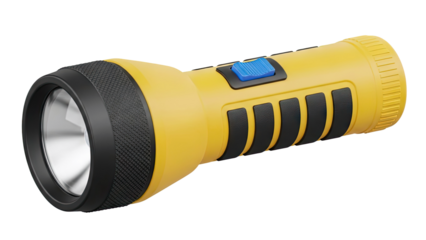 Yellow Flashlight with Blue Button