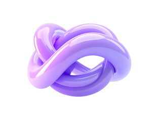 Glossy, interconnected, lavender loops, forming a three-dimensional knot